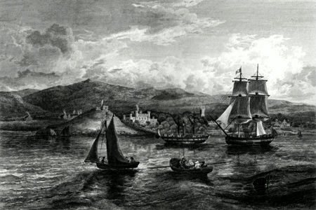 ANTIQUE PRINT: VIEW OF DUNOON & CASTLE. FROM THE SOUTH WEST.