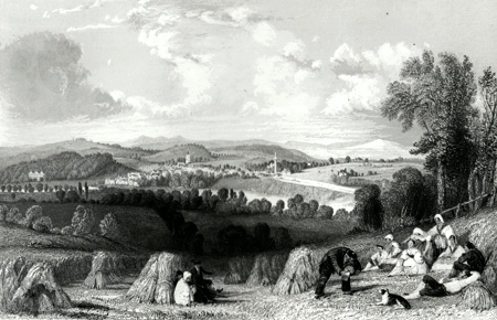 ANTIQUE PRINT: COLDSTREAM, FROM THE ENGLISH SIDE. (BERWICKSHIRE).