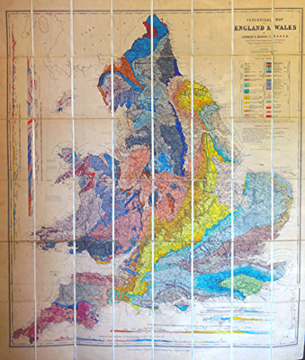 ANTIQUE MAP: GEOLOGICAL MAP OF ENGLAND & WALES.