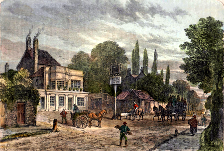 Antique print of Kentish Town